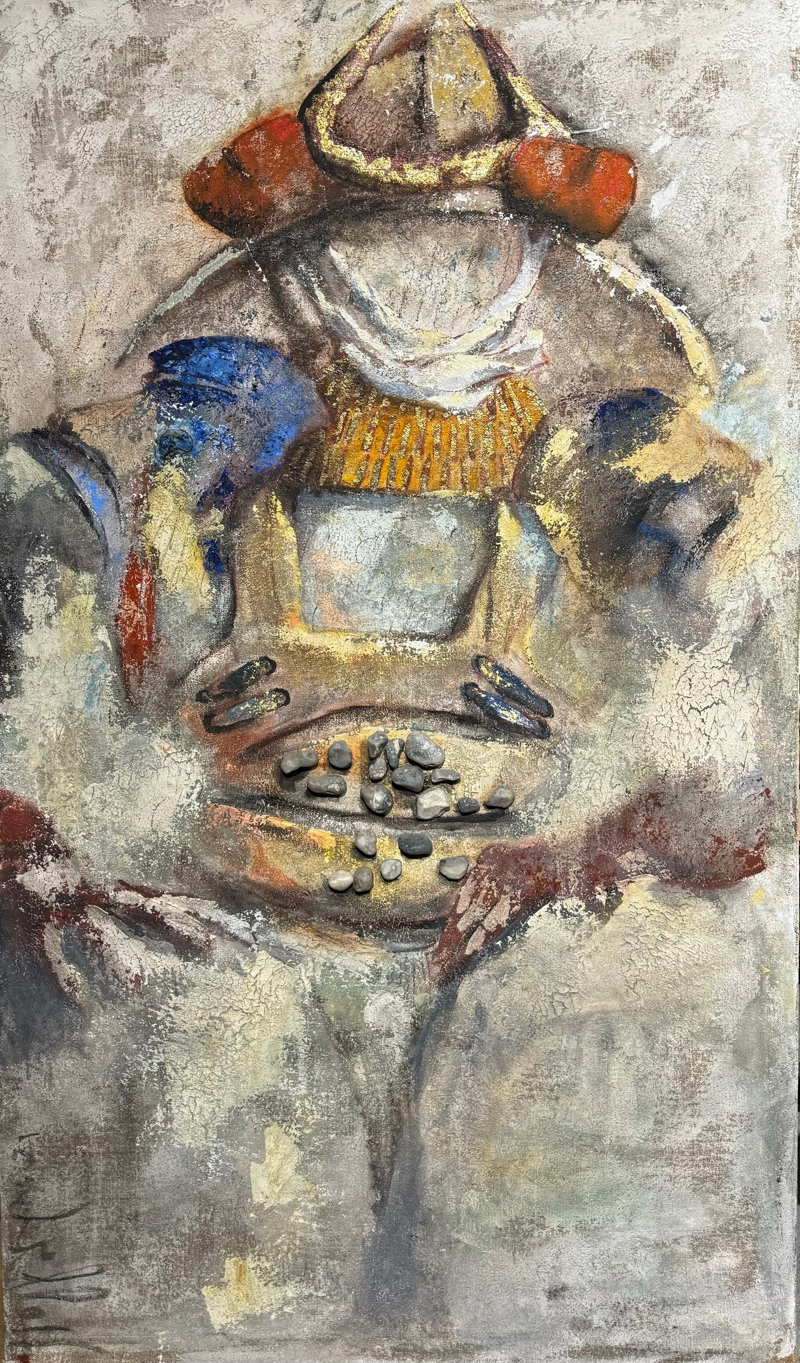 HOJO NAGOCHI, gesso, oil & mixte